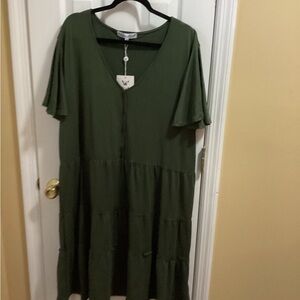 White Mark Forest Green Maxi Dress